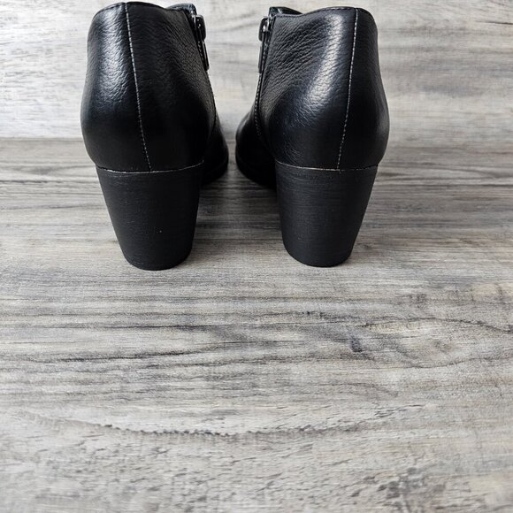 Silent D Bichon Anthropologie Bootie Leather Black Cutout Zip Ankle Boots - Picture 6 of 12